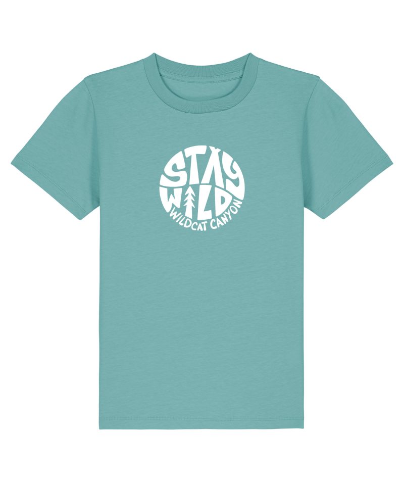 Wildcat Canyon Stay Wild Kids Organic Cotton T-Shirt in Teal Monstera