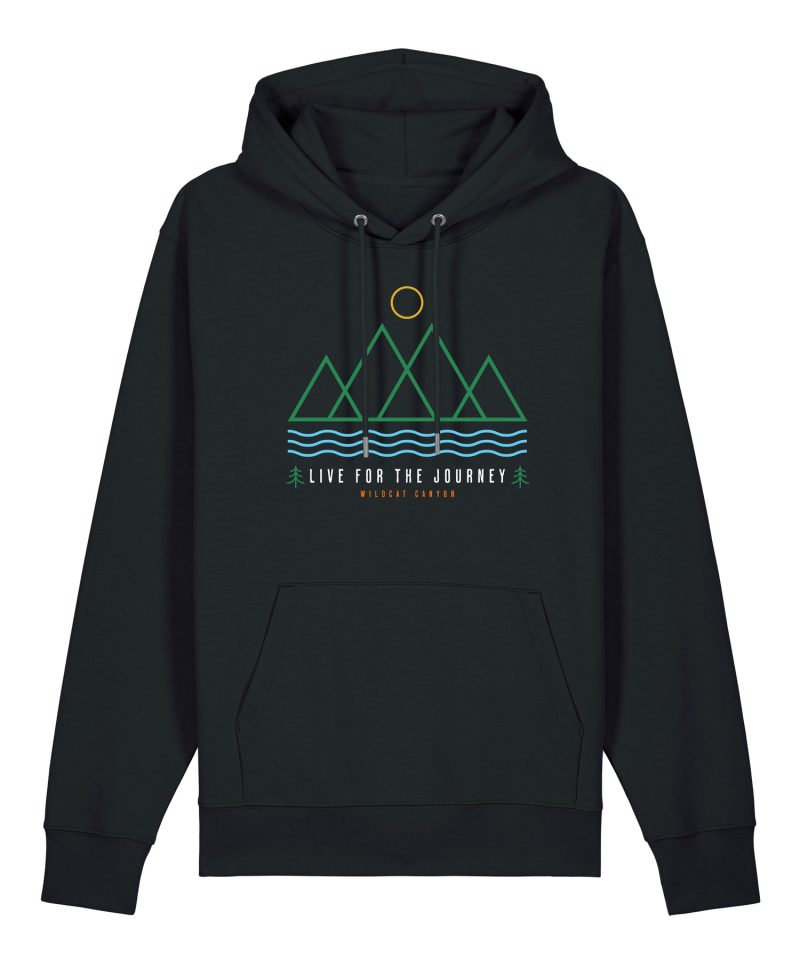 Wildcat Canyon Live For The Journey Unisex Organic Cotton Hoodie in Black