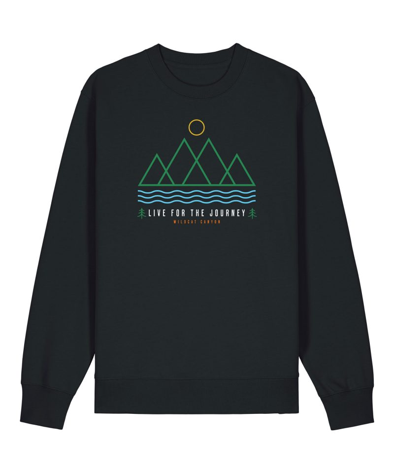 Wildcat Canyon Live For The Journey Unisex Organic Cotton Sweatshirt in Black