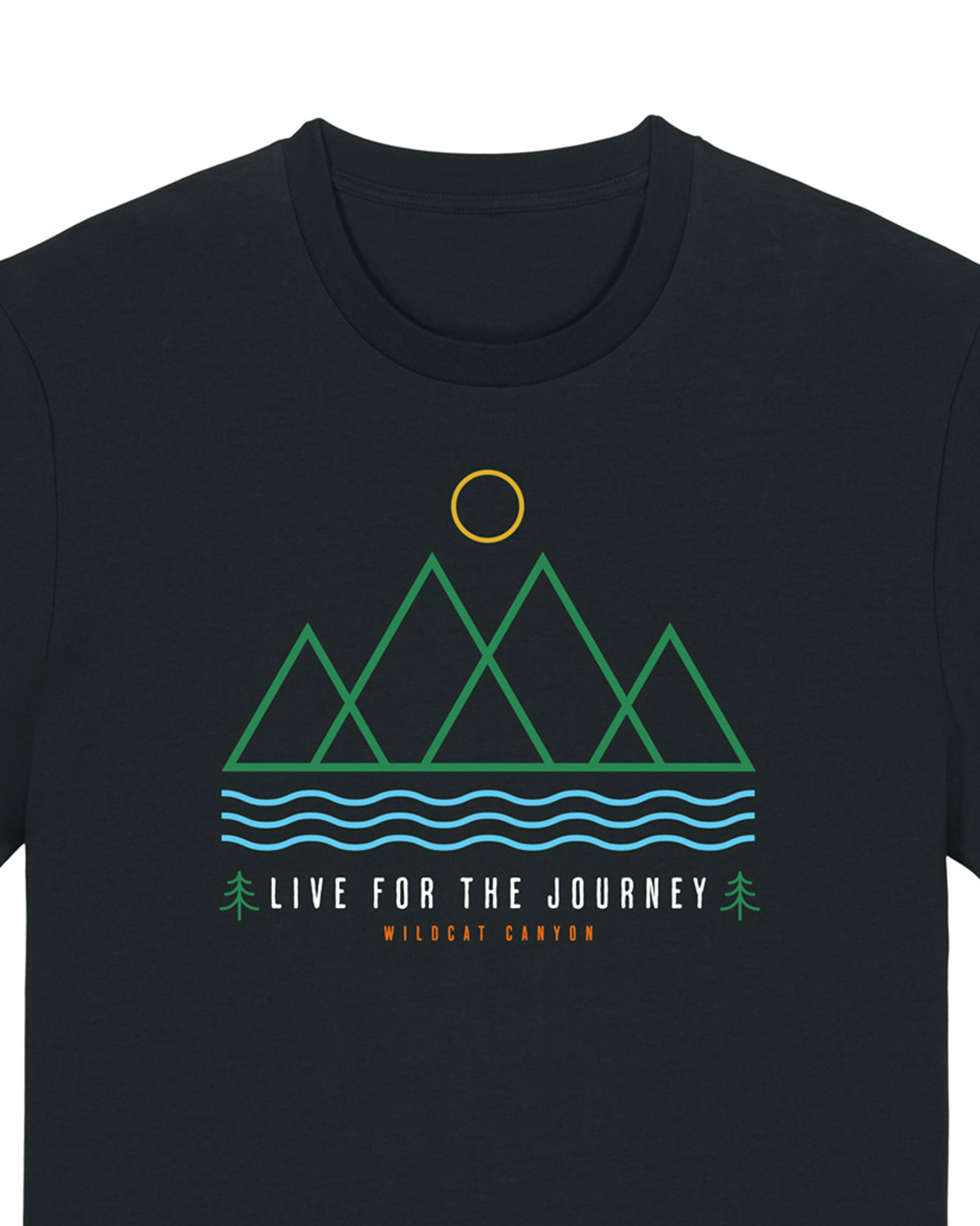 Wildcat Canyon Live For The Journey Men's Organic Cotton T-Shirt in Black