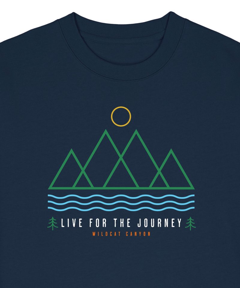Wildcat Canyon Live For The Journey Unisex Organic Cotton Sweatshirt in French Navy