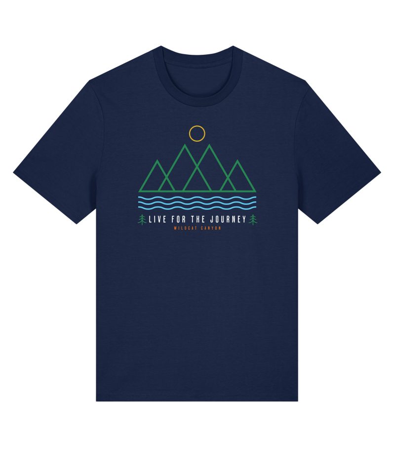Wildcat Canyon Live For The Journey Men's Organic Cotton T-Shirt in French Navy