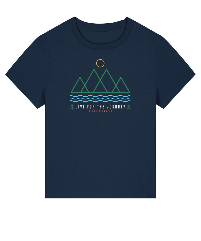 Wildcat Canyon Live For The Journey Women's Organic Cotton T-Shirt in French Navy