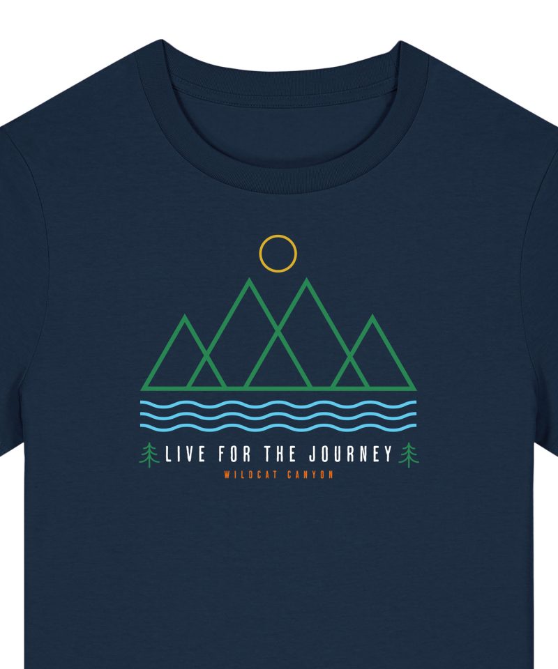 Wildcat Canyon Live For The Journey Women's Organic Cotton T-Shirt in French Navy