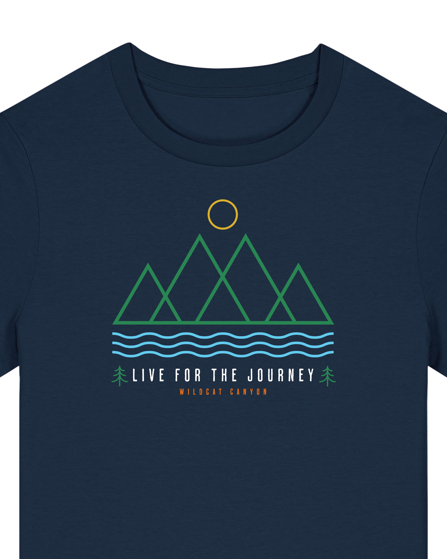 Wildcat Canyon Live For The Journey Women's Organic Cotton T-Shirt in French Navy