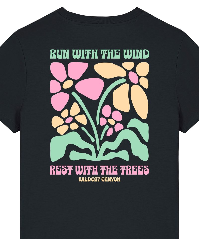 Wildcat Canyon Run With The Wind 1 Women's Organic Cotton T-Shirt in Black