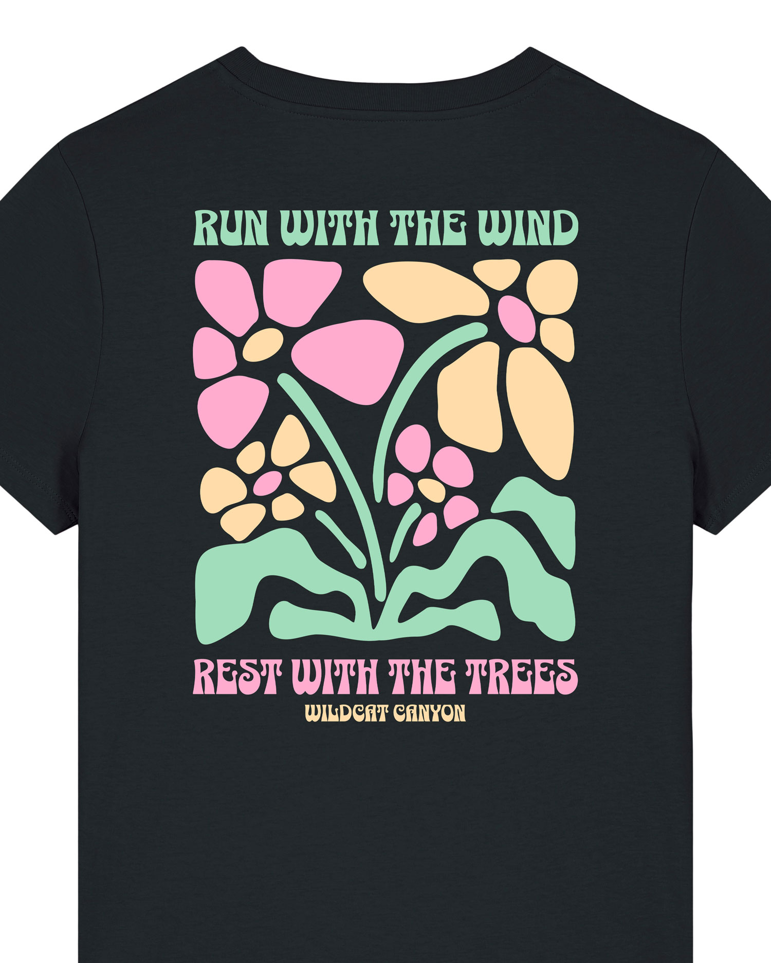 Wildcat Canyon Run With The Wind 1 Women's Organic Cotton T-Shirt in Black