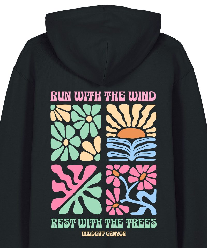 Wildcat Canyon Run With The Wind 2 Women's Organic Cotton Hoodie in Black