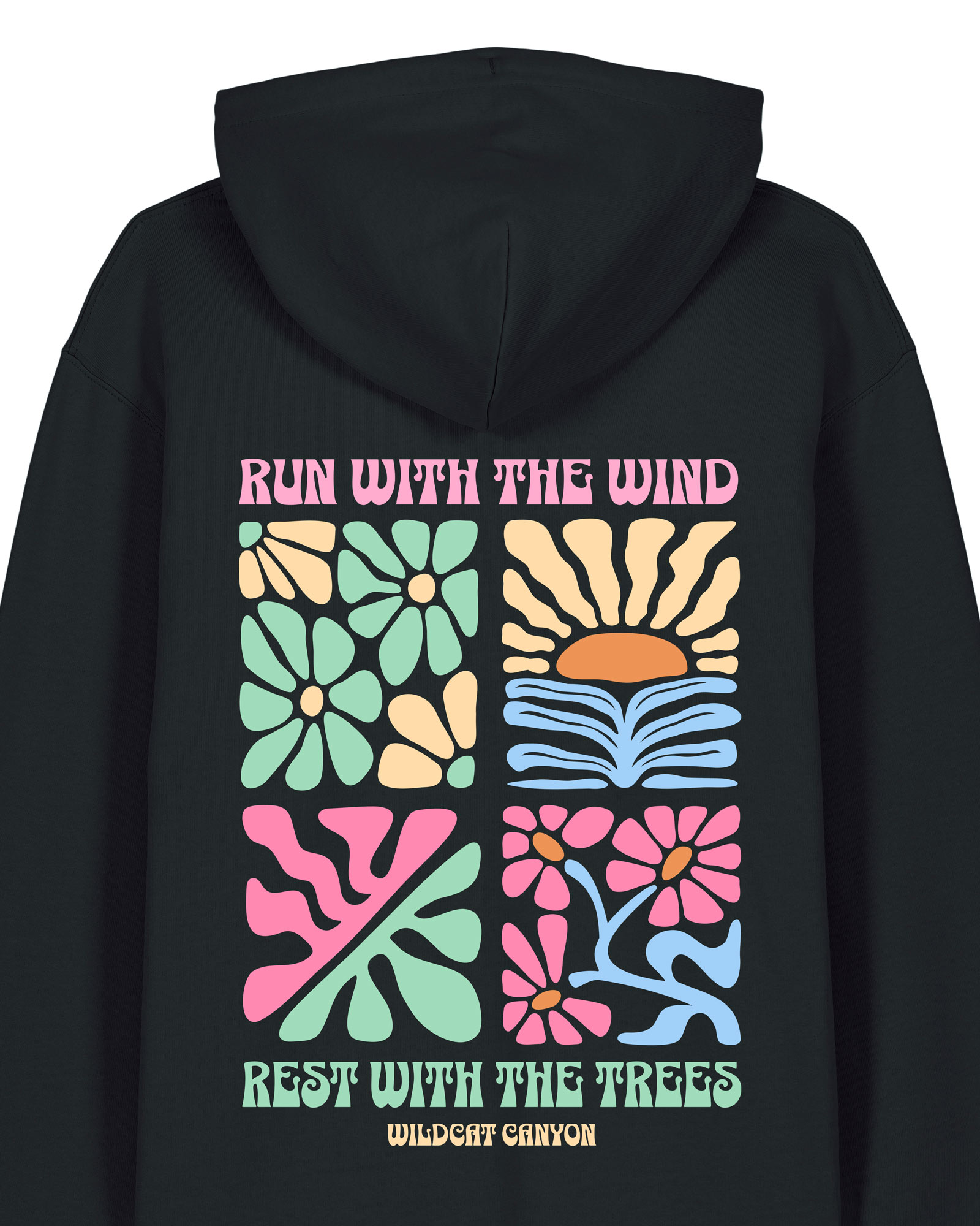 Wildcat Canyon Run With The Wind 2 Women's Organic Cotton Hoodie in Black