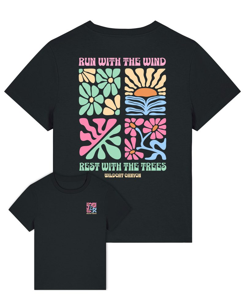 Wildcat Canyon Run With The Wind 2 Women's Organic Cotton T-Shirt in Black