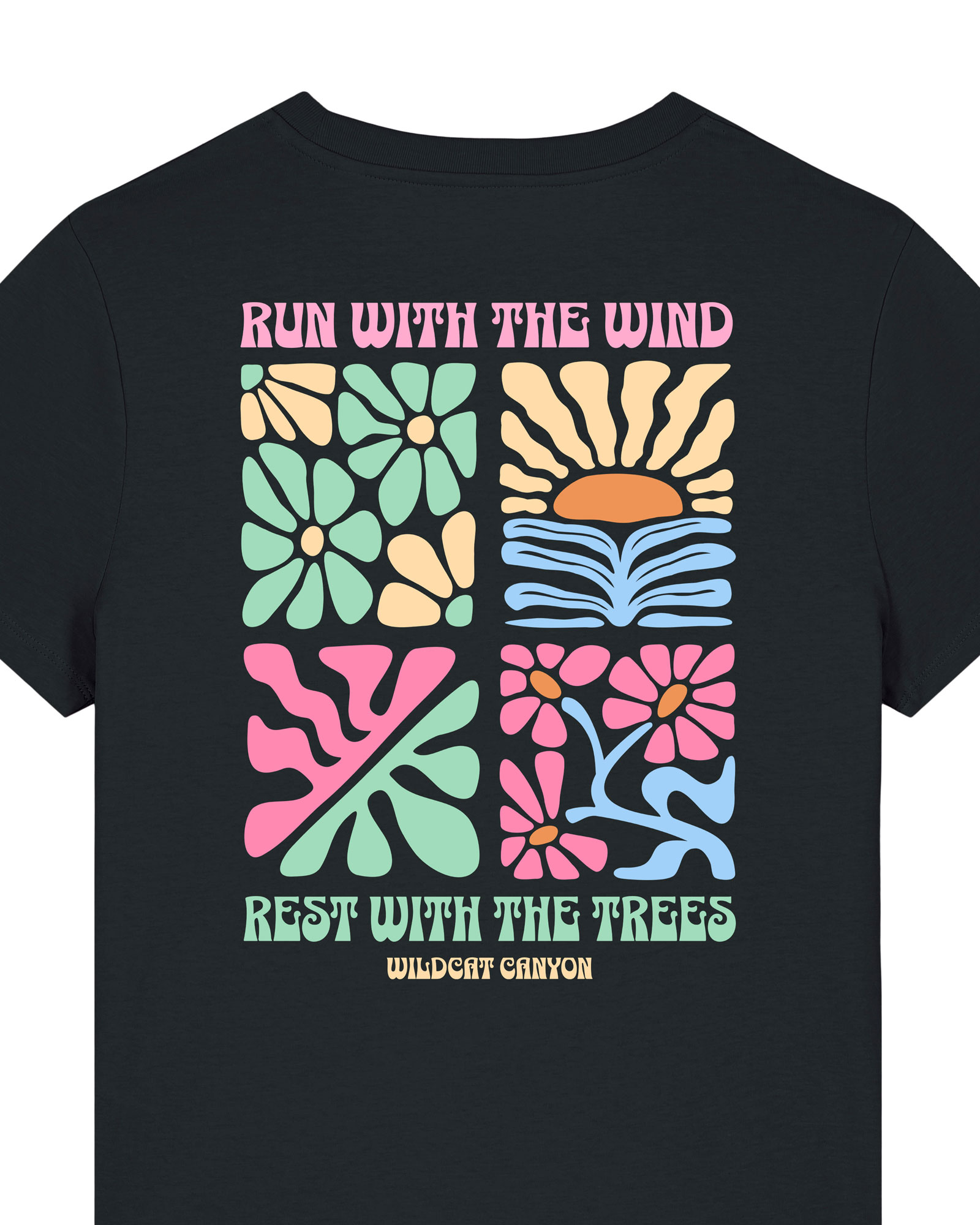 Wildcat Canyon Run With The Wind 2 Women's Organic Cotton T-Shirt in Black