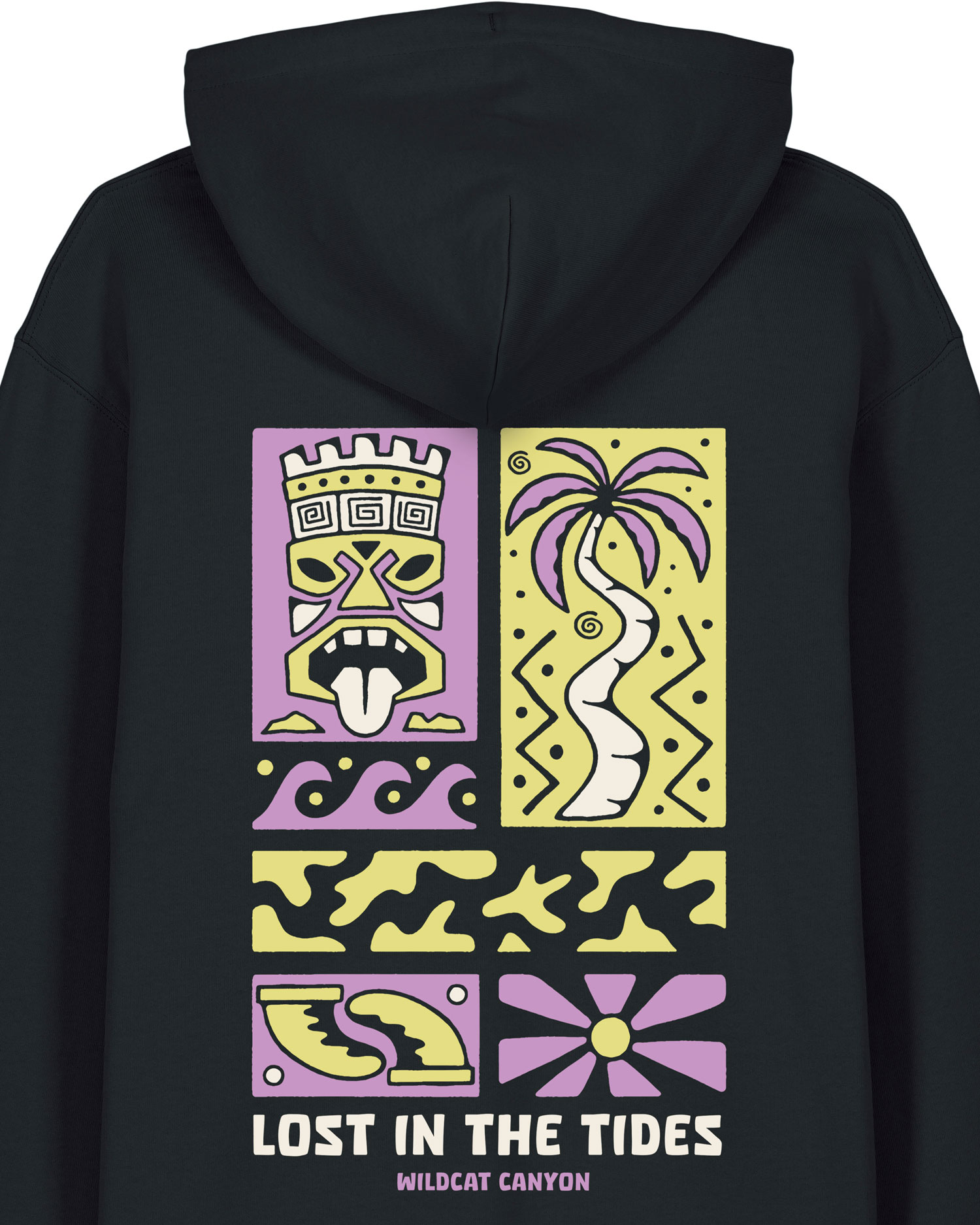 Wildcat Canyon Lost In The Tides Unisex Organic Cotton Hoodie in Black