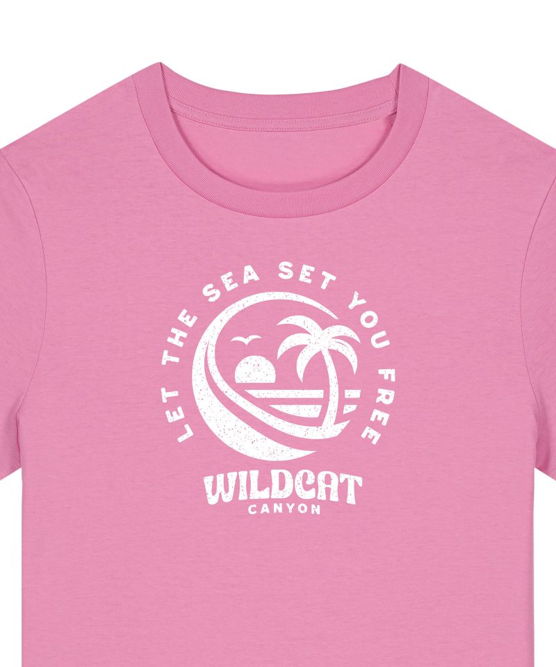 Wildcat Canyon Let The Sea Set You Free Women's Organic Cotton T-Shirt in Bubble Pink