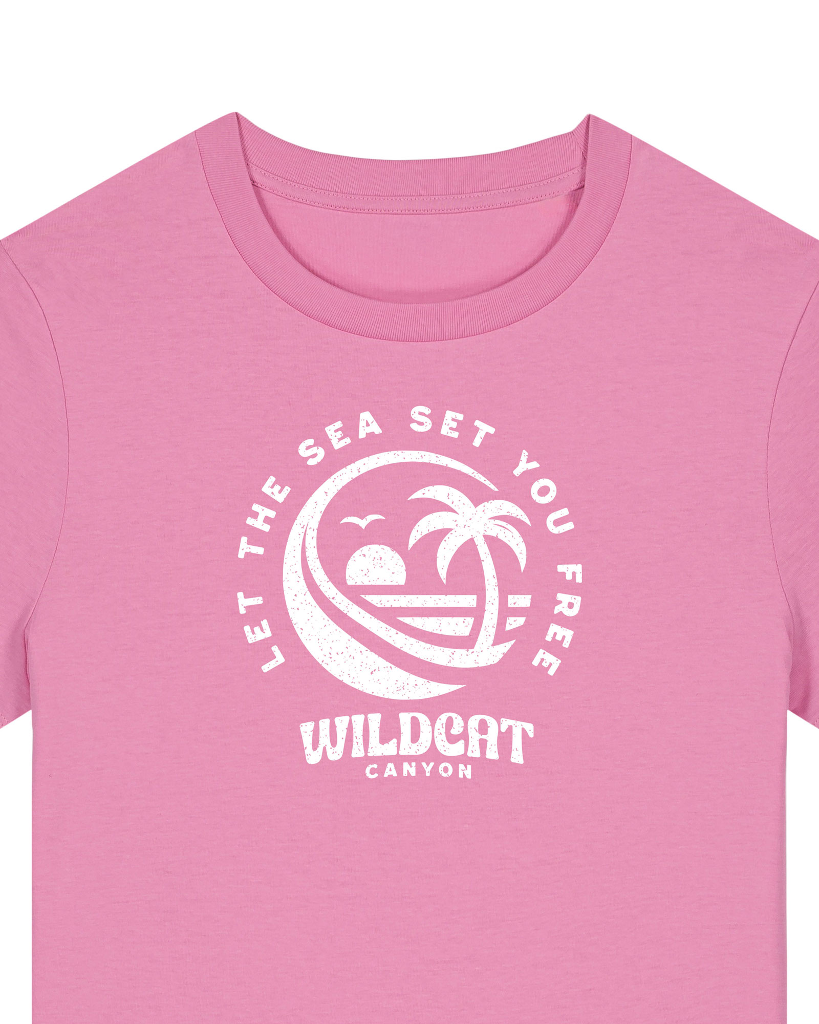 Wildcat Canyon Let The Sea Set You Free Women's Organic Cotton T-Shirt in Bubble Pink