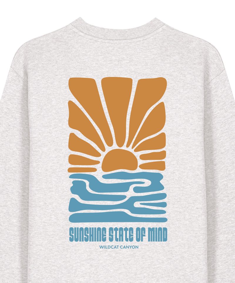 Wildcat Canyon Sunshine State Of Mind Unisex Organic Cotton Sweatshirt in Cool Heather Grey