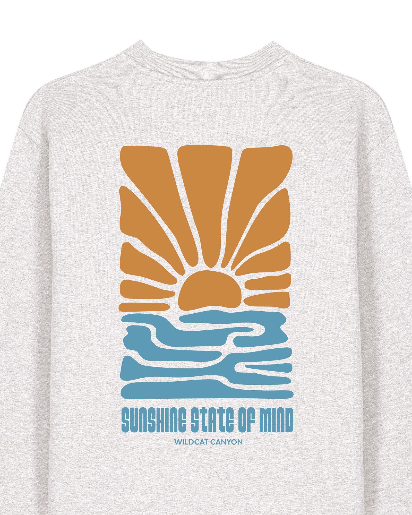 Wildcat Canyon Sunshine State Of Mind Unisex Organic Cotton Sweatshirt in Cool Heather Grey
