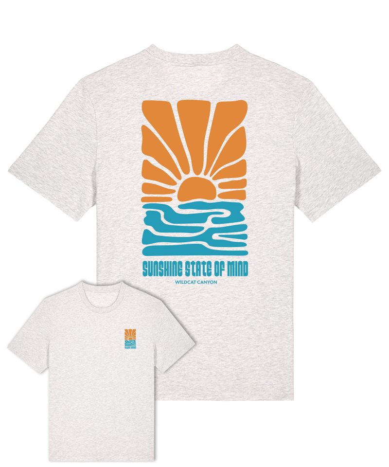 Wildcat Canyon Sunshine State Of Mind Men's Organic Cotton T-Shirt in Cool Heather Grey