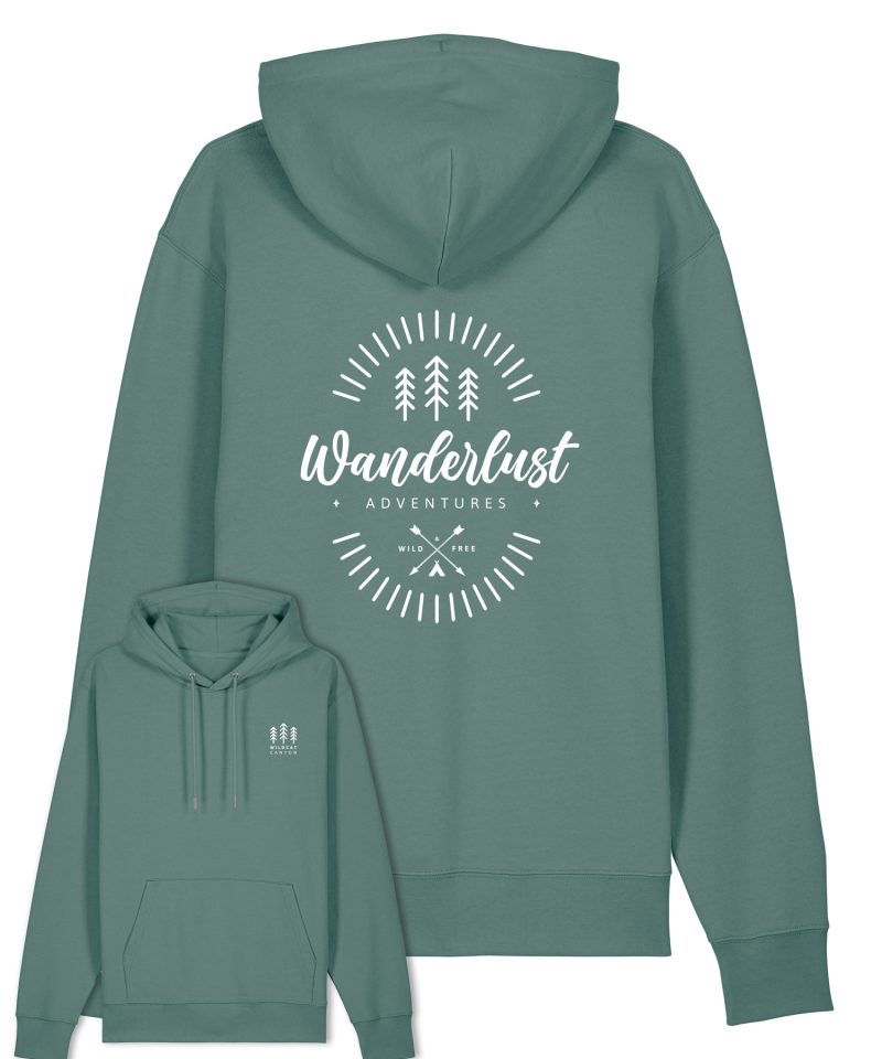 Wildcat Canyon Wanderlust Adventures Unisex Organic Cotton Hoodie in Green Bay