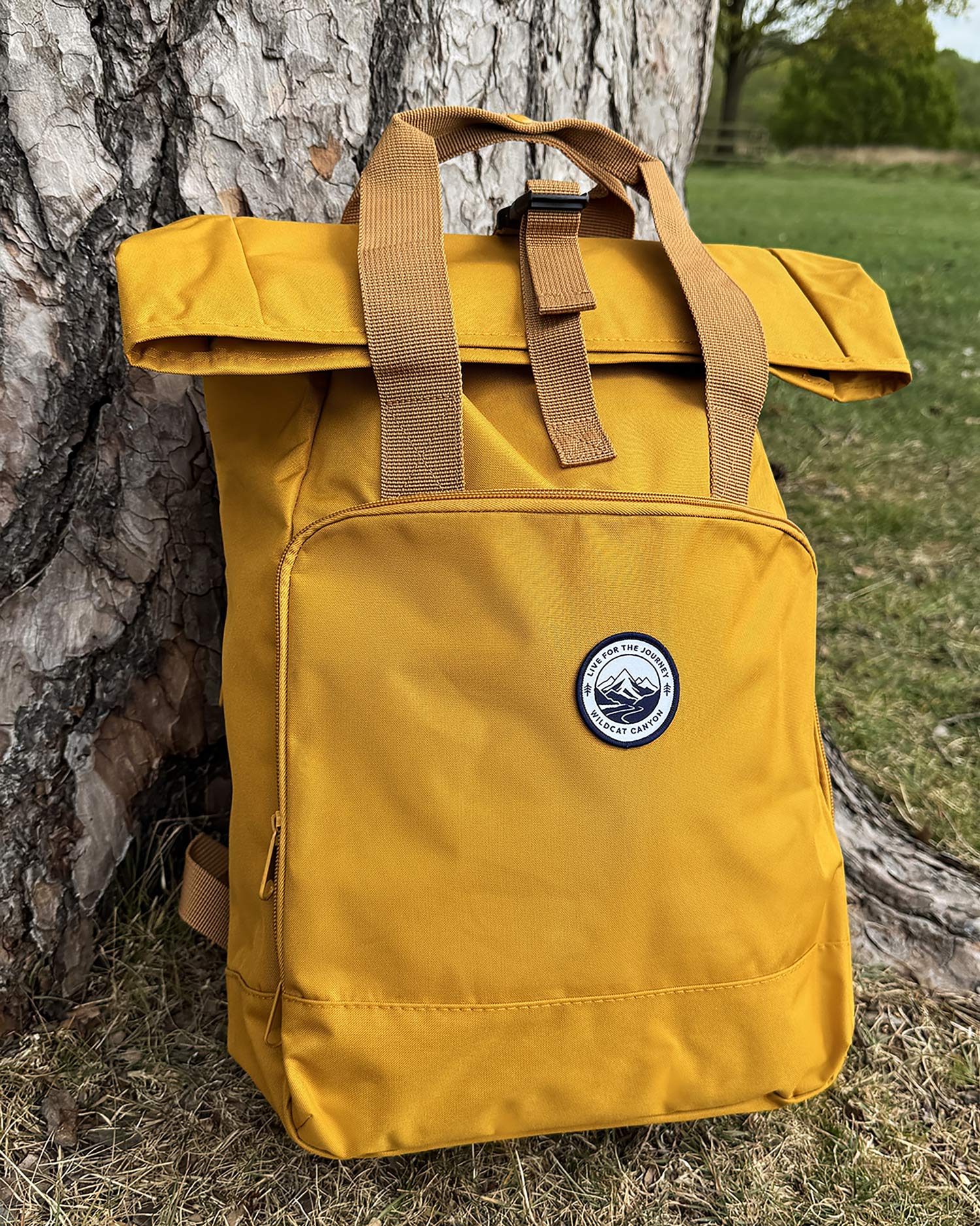 Ranger - Large Roll-Top Eco-Backpack (Mustard) - Image 2