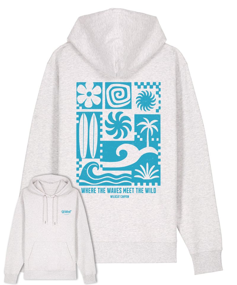 Wildcat Canyon Where The Waves Meet The Wild Unisex Organic Cotton Hoodie in Cool Heather Grey