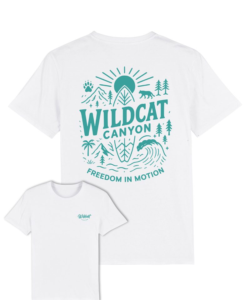 Wildcat Canyon Freedom In Motion Men's Organic Cotton T-Shirt in White