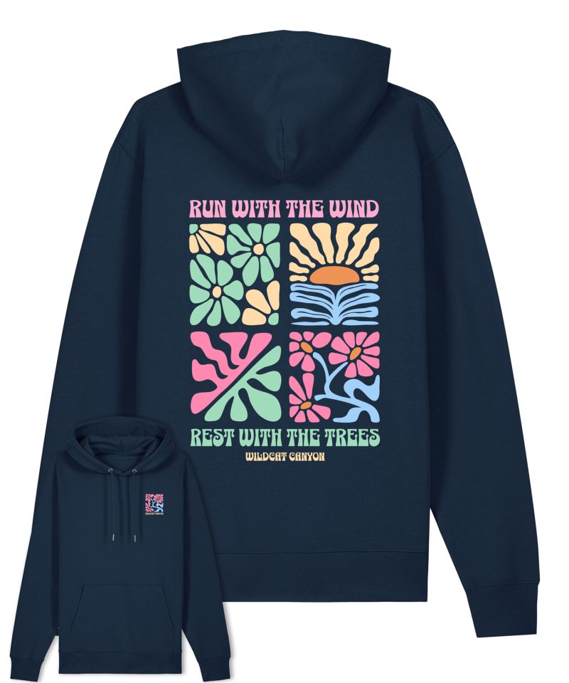 Wildcat Canyon Run With The Wind 2 Women's Organic Cotton Hoodie in French Navy