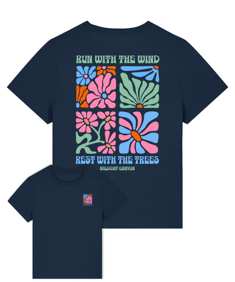 Wildcat Canyon Run With The Wind 3 Women's Organic Cotton T-Shirt in French Navy