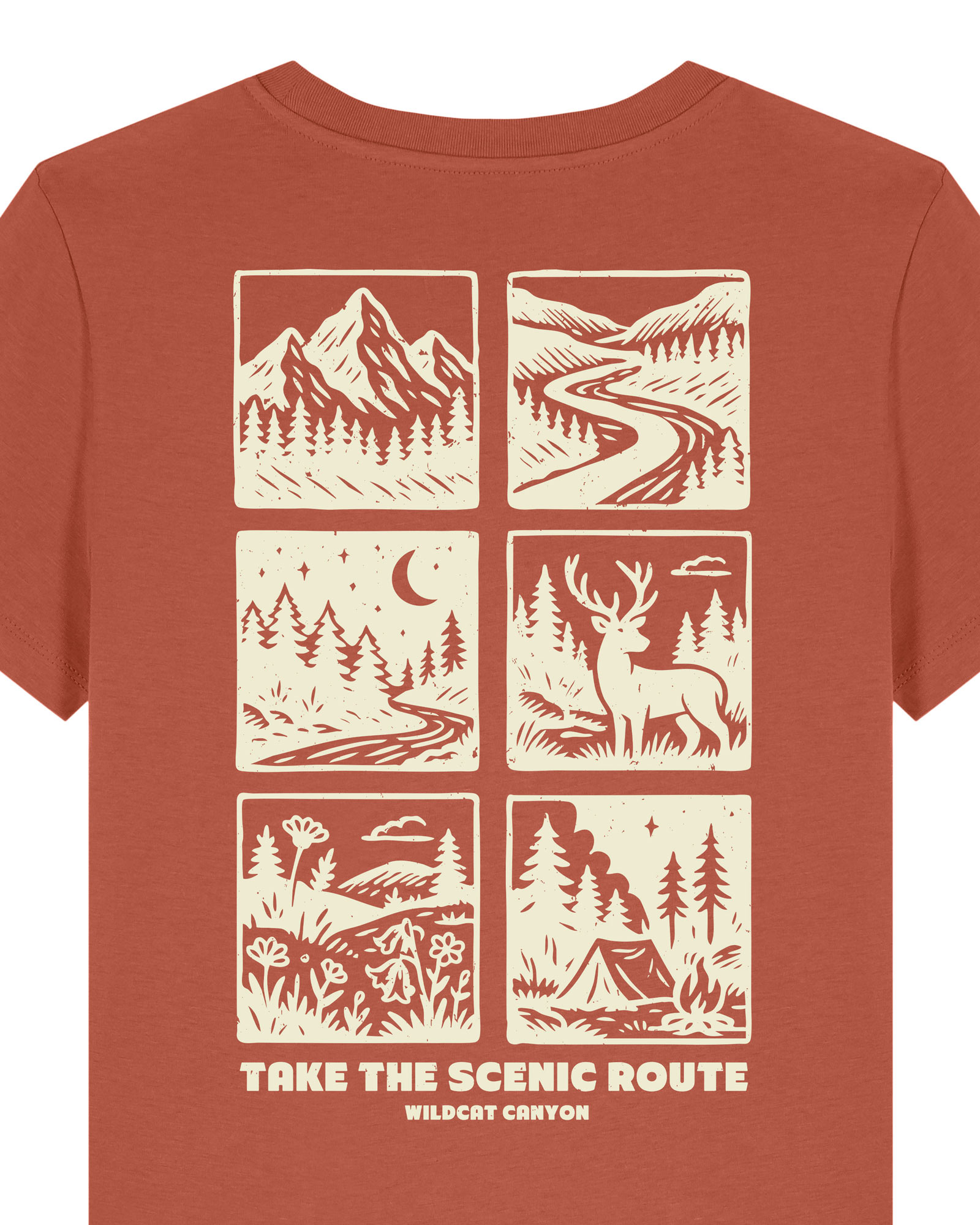 Wildcat Canyon Take The Scenic Route Women's Organic Cotton T-Shirt in Heritage Brown