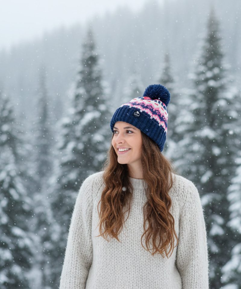 Alternative view of Arctic Star - Adults Bobble Hat (Snow Blossom)