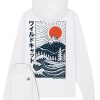 Wildcat Canyon Fuji Surf Unisex Organic Cotton Hoodie in White