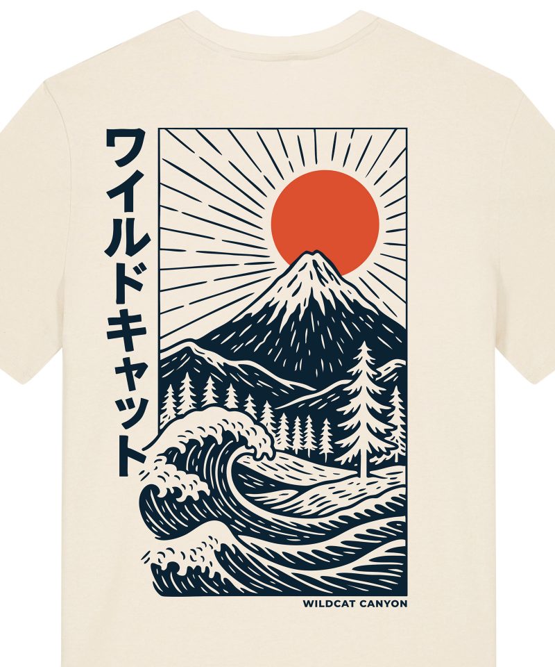 Wildcat Canyon Fuji Surf Men's Organic Cotton T-Shirt in Natural Raw