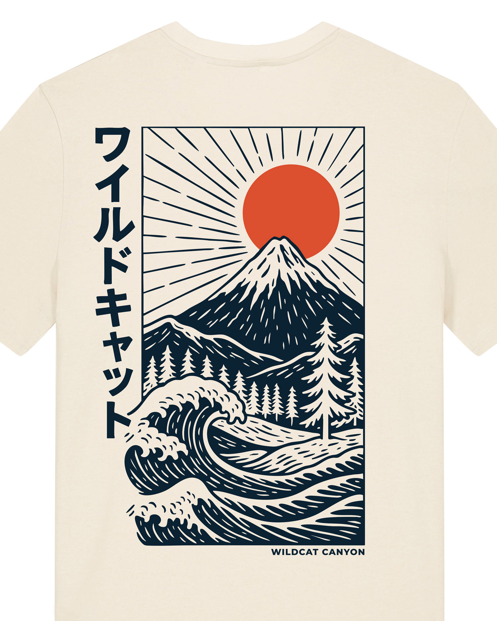 Wildcat Canyon Fuji Surf Men's Organic Cotton T-Shirt in Natural Raw