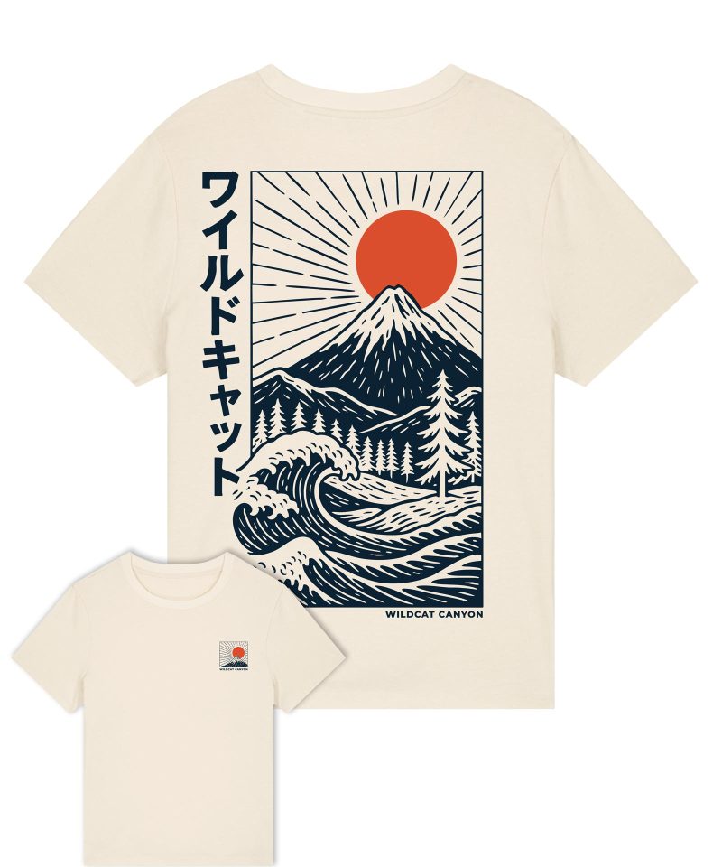 Wildcat Canyon Fuji Surf Women's Organic Cotton T-Shirt in Natural Raw