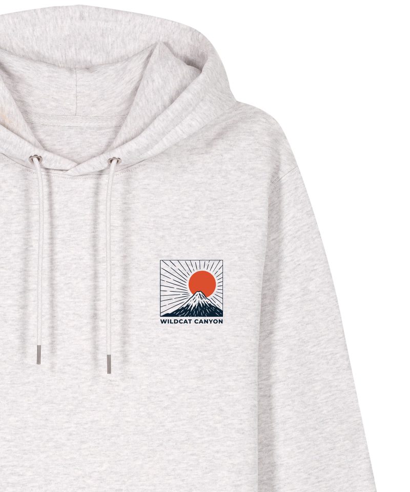 Wildcat Canyon Fuji Surf Unisex Organic Cotton Hoodie in Cool Heather Grey