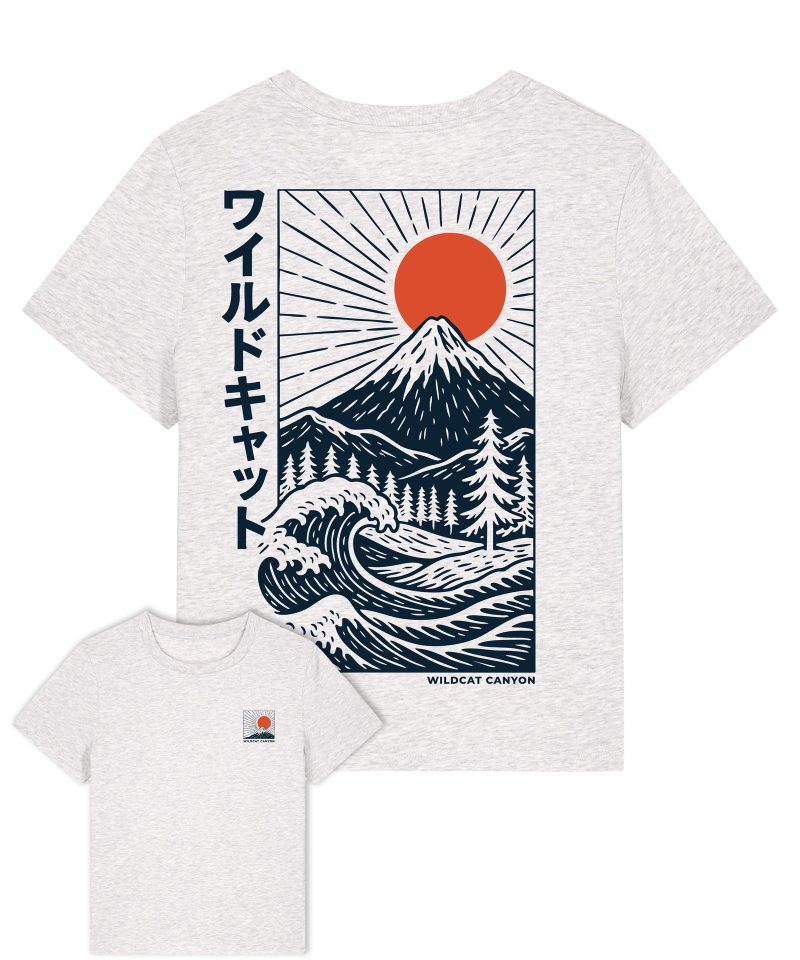 Wildcat Canyon Fuji Surf Women's Organic Cotton T-Shirt in Cool Heather Grey