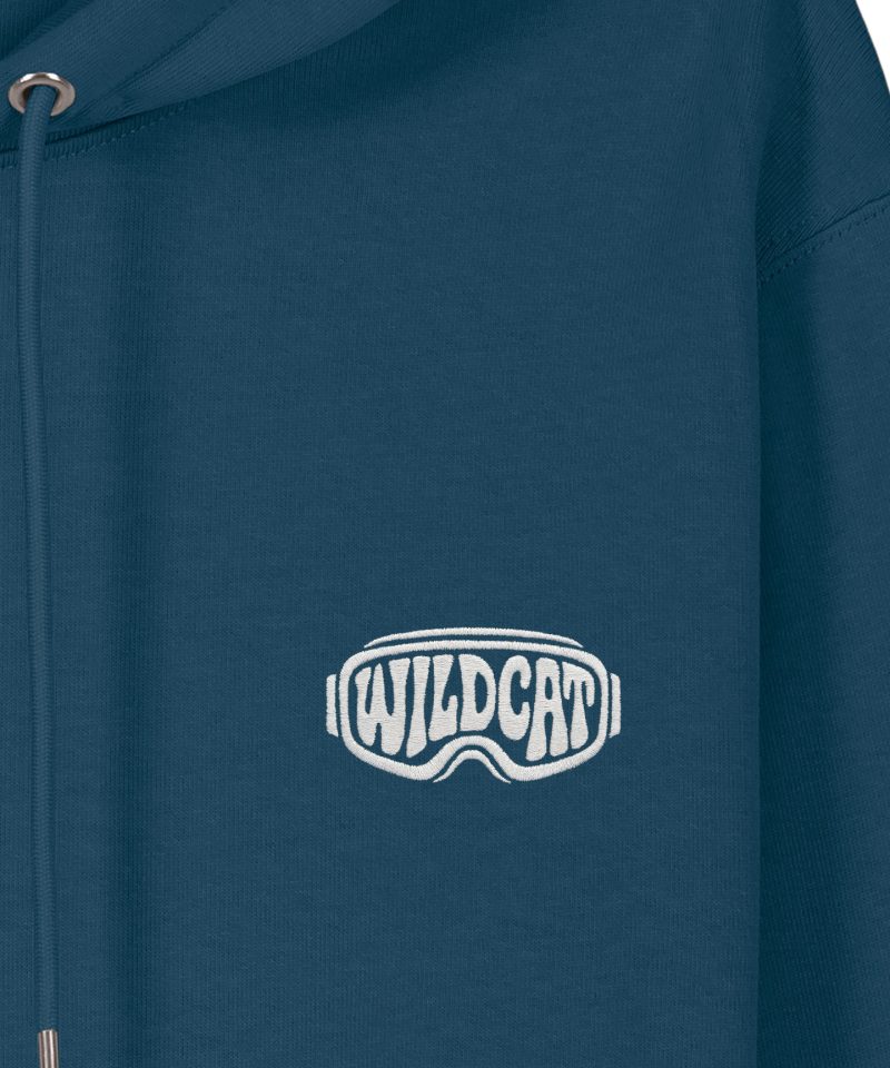 Wildcat Canyon Snowbound Unisex Embroidered Organic Cotton Hoodie in Deep Teal