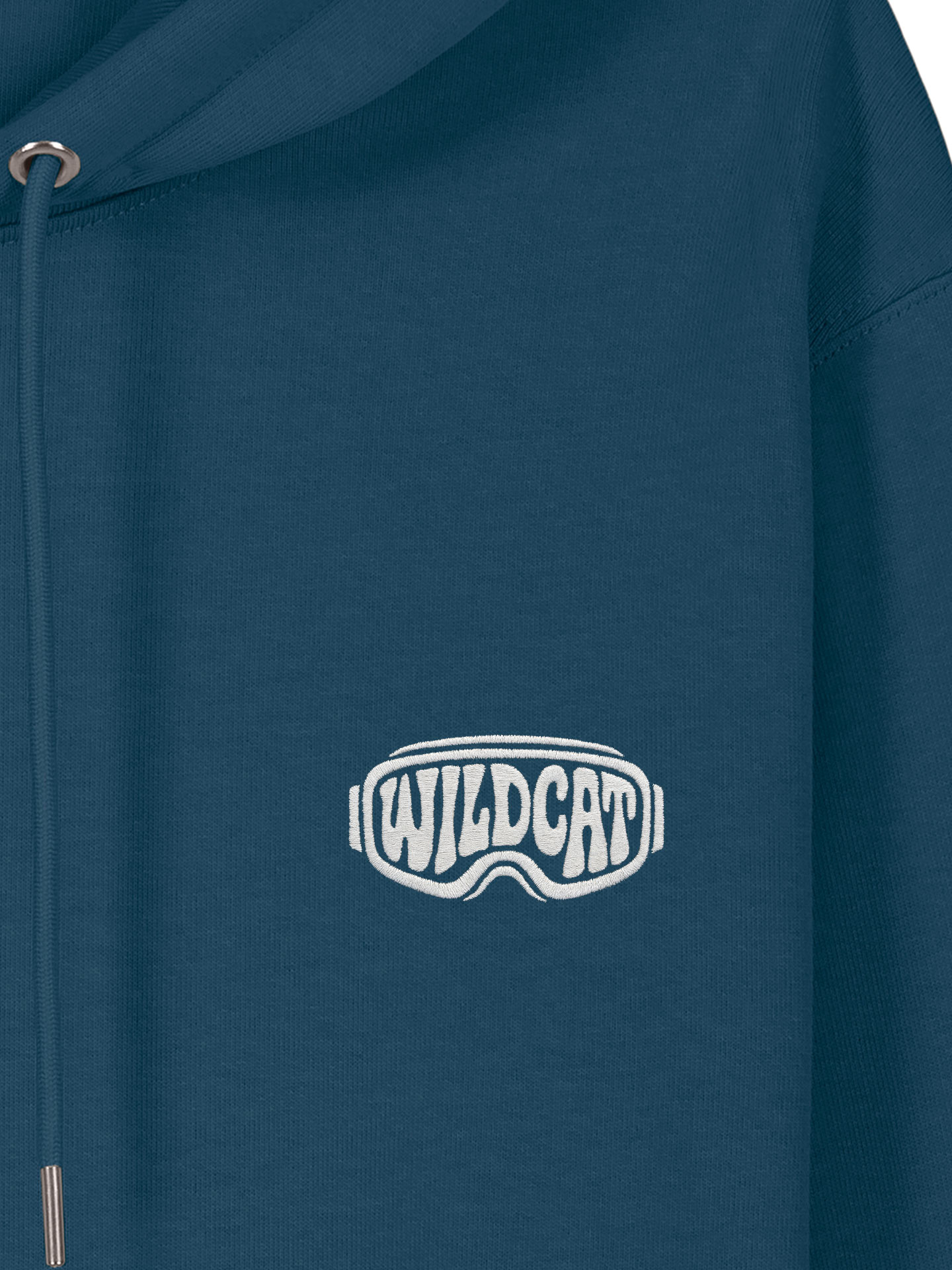 Wildcat Canyon Snowbound Unisex Embroidered Organic Cotton Hoodie in Deep Teal