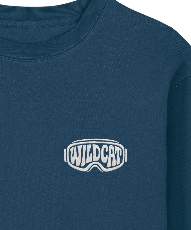 Wildcat Canyon Snowbound Unisex Embroidered Organic Cotton Sweatshirt in Deep Teal