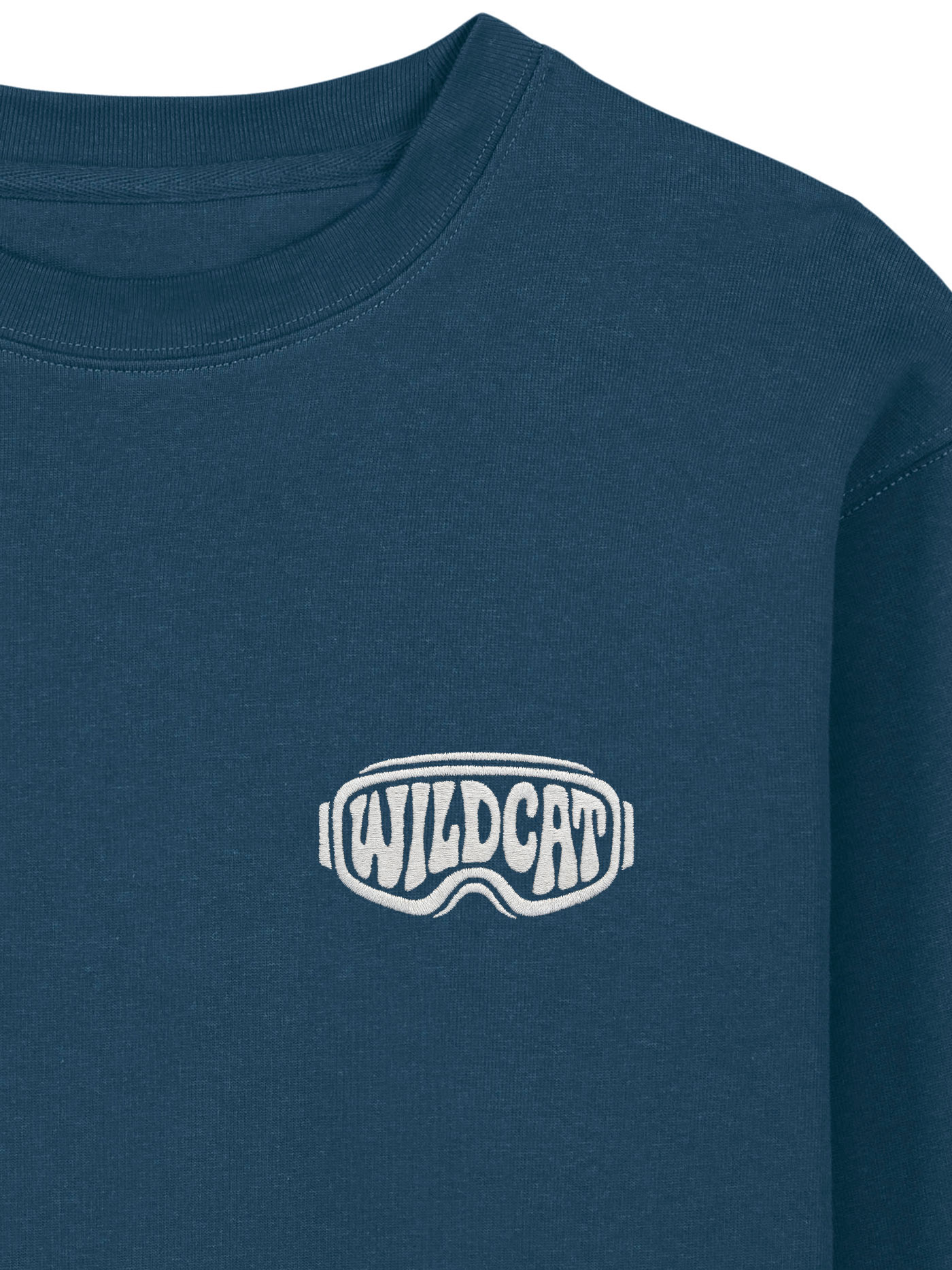 Wildcat Canyon Snowbound Unisex Embroidered Organic Cotton Sweatshirt in Deep Teal