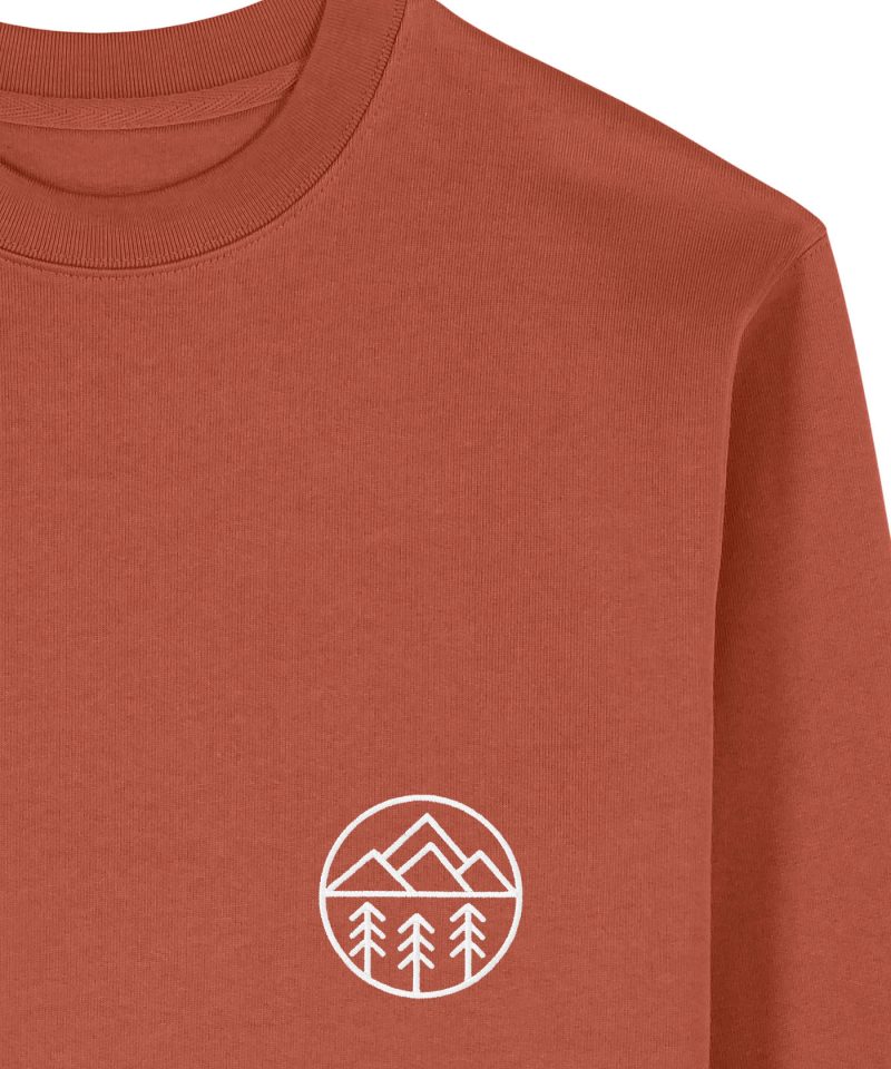 Wildcat Canyon Alpine Adventures Unisex Embroidered Organic Cotton Sweatshirt in Heritage Brown