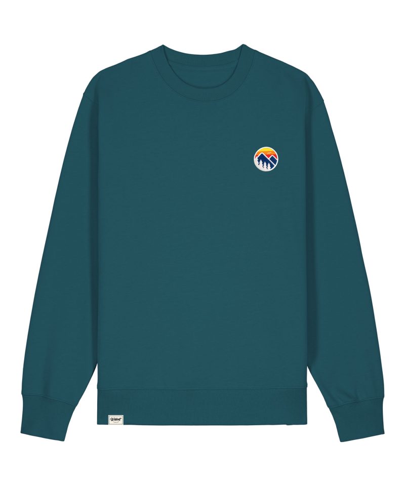Wildcat Canyon Peaks and Pines Unisex Embroidered Organic Cotton Sweatshirt in Stargazer