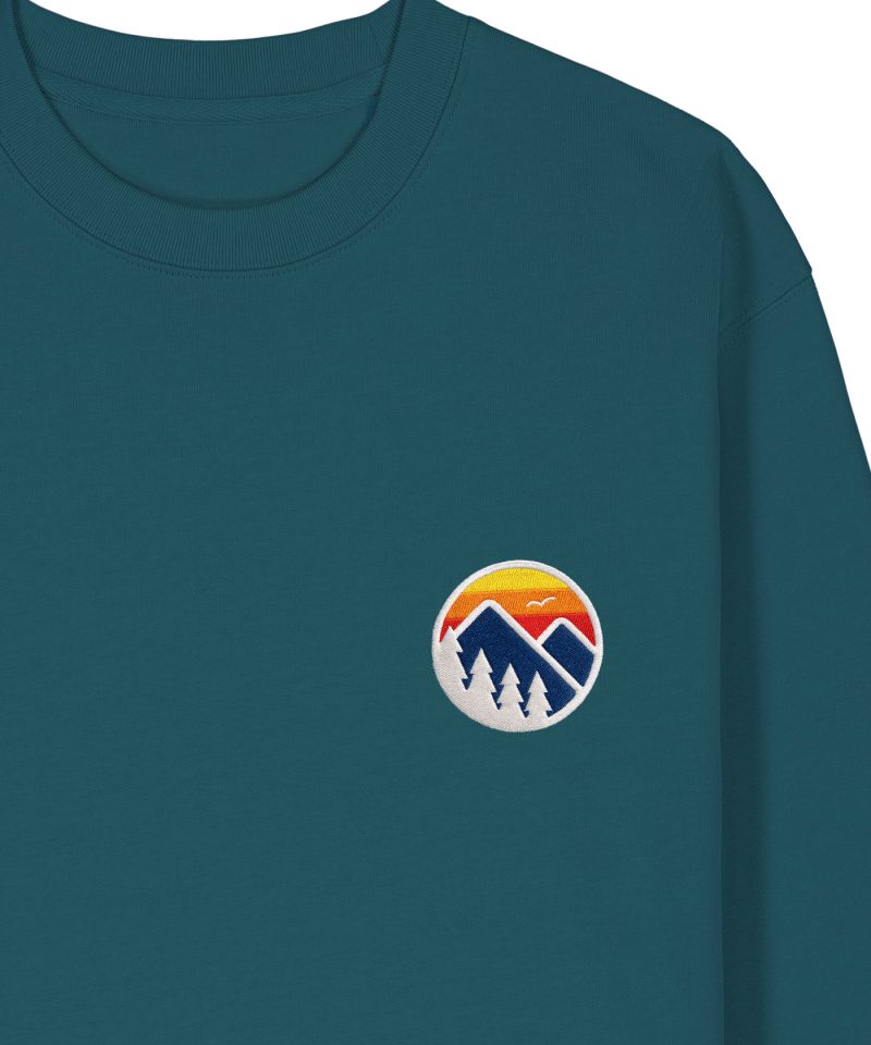 Wildcat Canyon Peaks and Pines Unisex Embroidered Organic Cotton Sweatshirt in Stargazer