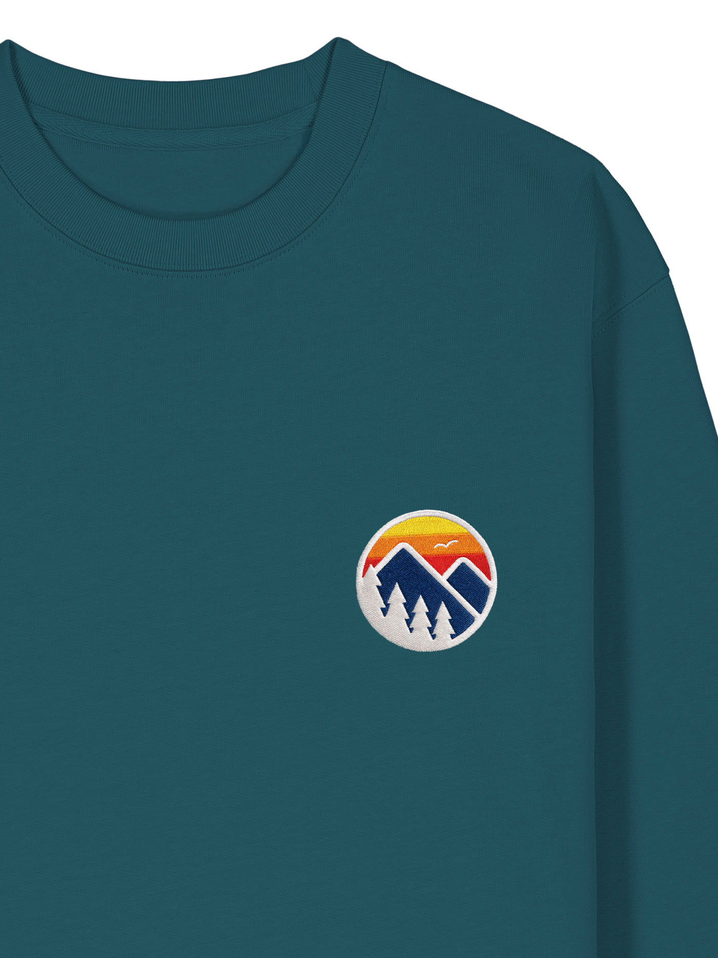 Wildcat Canyon Peaks and Pines Unisex Embroidered Organic Cotton Sweatshirt in Stargazer