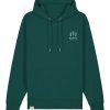 Wildcat Canyon Three Pines Unisex Embroidered Organic Cotton Hoodie in Glazed Green