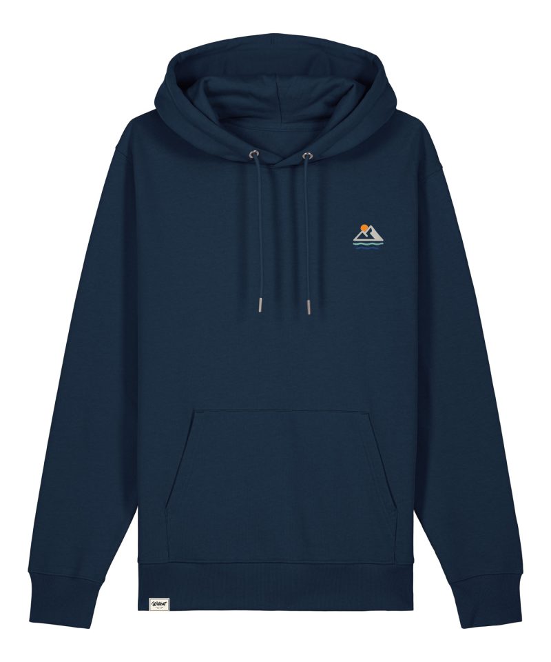 Wildcat Canyon Beyond The Break Unisex Embroidered Organic Cotton Hoodie in French Navy