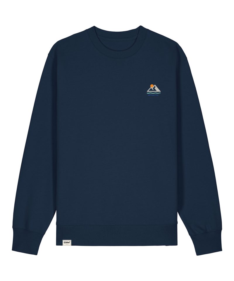 Wildcat Canyon Beyond The Break Unisex Embroidered Organic Cotton Sweatshirt in French Navy
