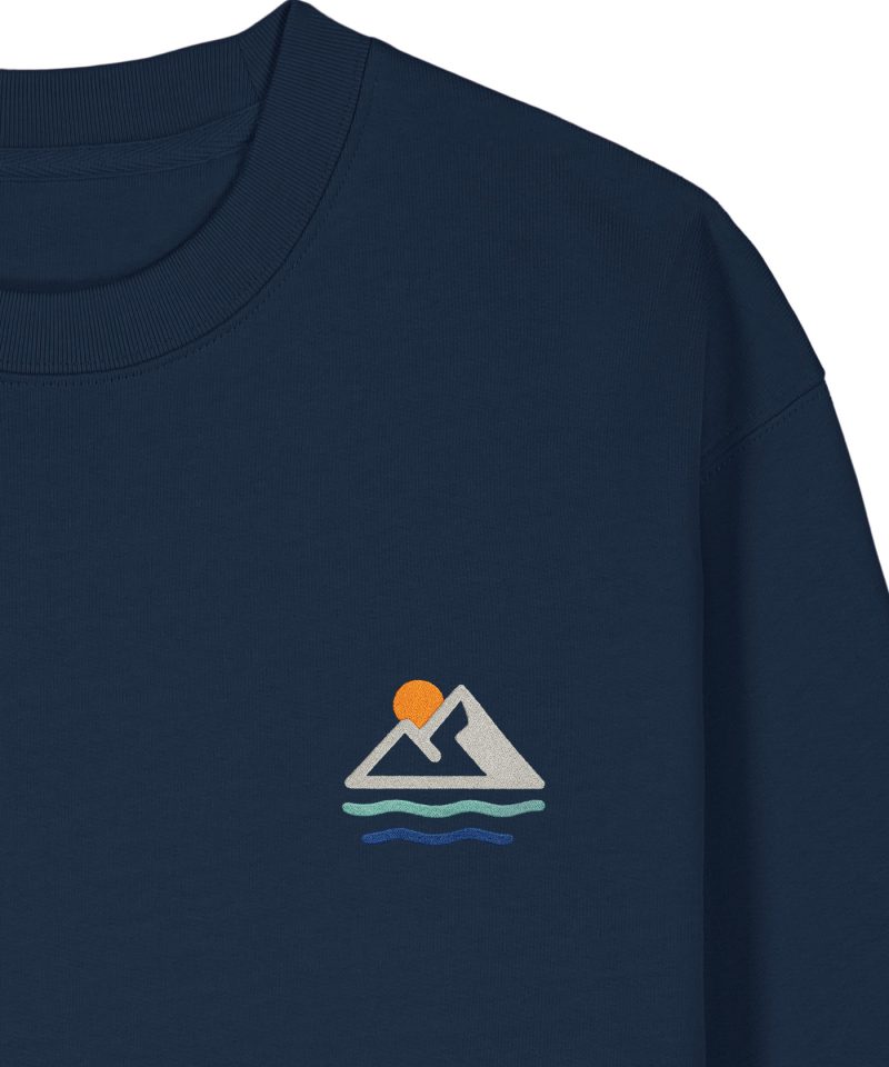 Wildcat Canyon Beyond The Break Unisex Embroidered Organic Cotton Sweatshirt in French Navy