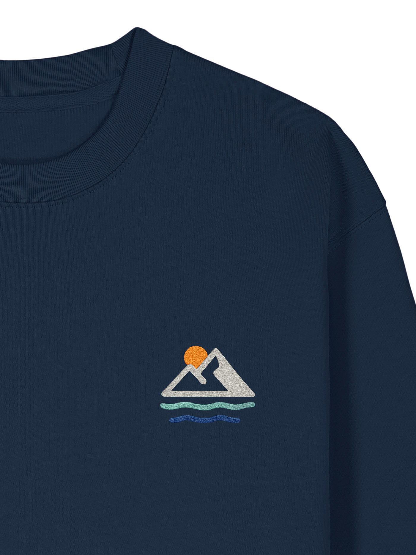 Wildcat Canyon Beyond The Break Unisex Embroidered Organic Cotton Sweatshirt in French Navy