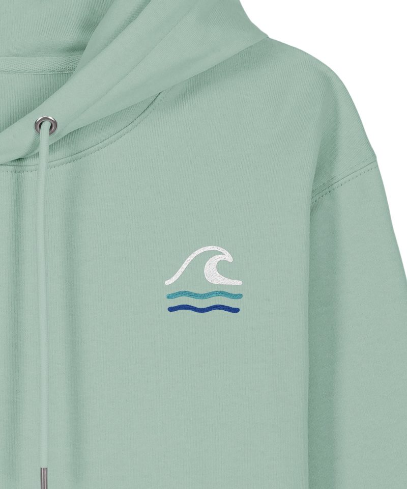 Wildcat Canyon Shoreline Spirit Unisex Embroidered Organic Cotton Hoodie in Aloe