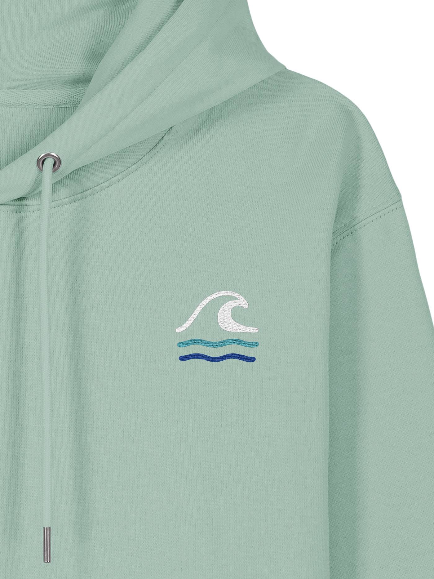 Wildcat Canyon Shoreline Spirit Unisex Embroidered Organic Cotton Hoodie in Aloe